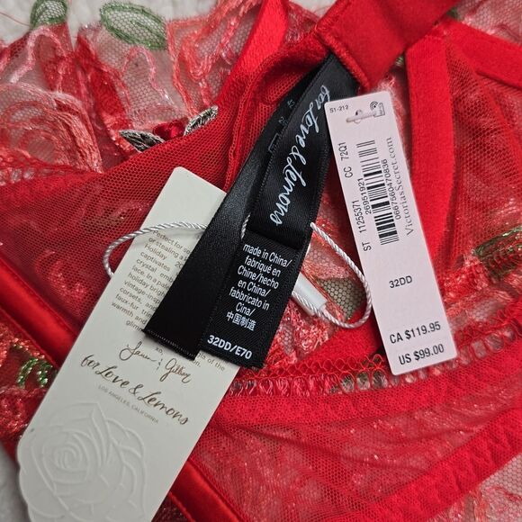 1185 NWT For Love & Lemons Gene Bra Sz 32DD - Picture 5 of 6